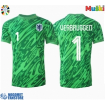 Nizozemska Bart Verbruggen #1 Golmanski Domaci Dres EP 2024 Kratak Rukav